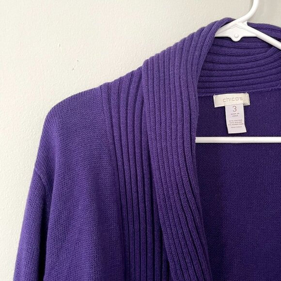 Chico's Deep Purple Women's Cardigan - Picture 2 of 4